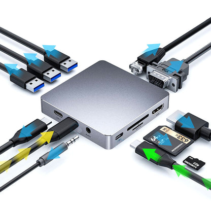 Onze en un type-c station d'accueil usb-c hub expansion HDMI VGA RJ45 usb 3.0